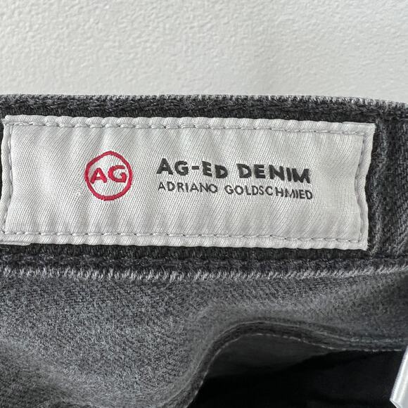 AG THE ISABELLE BUTTON-UP High Rise Straight Crop Jeans Raw Uneven Hems Black 27 - Picture 9 of 11